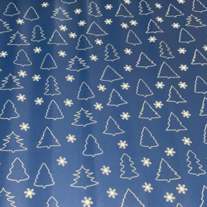 Papier cadeau sapin bleu